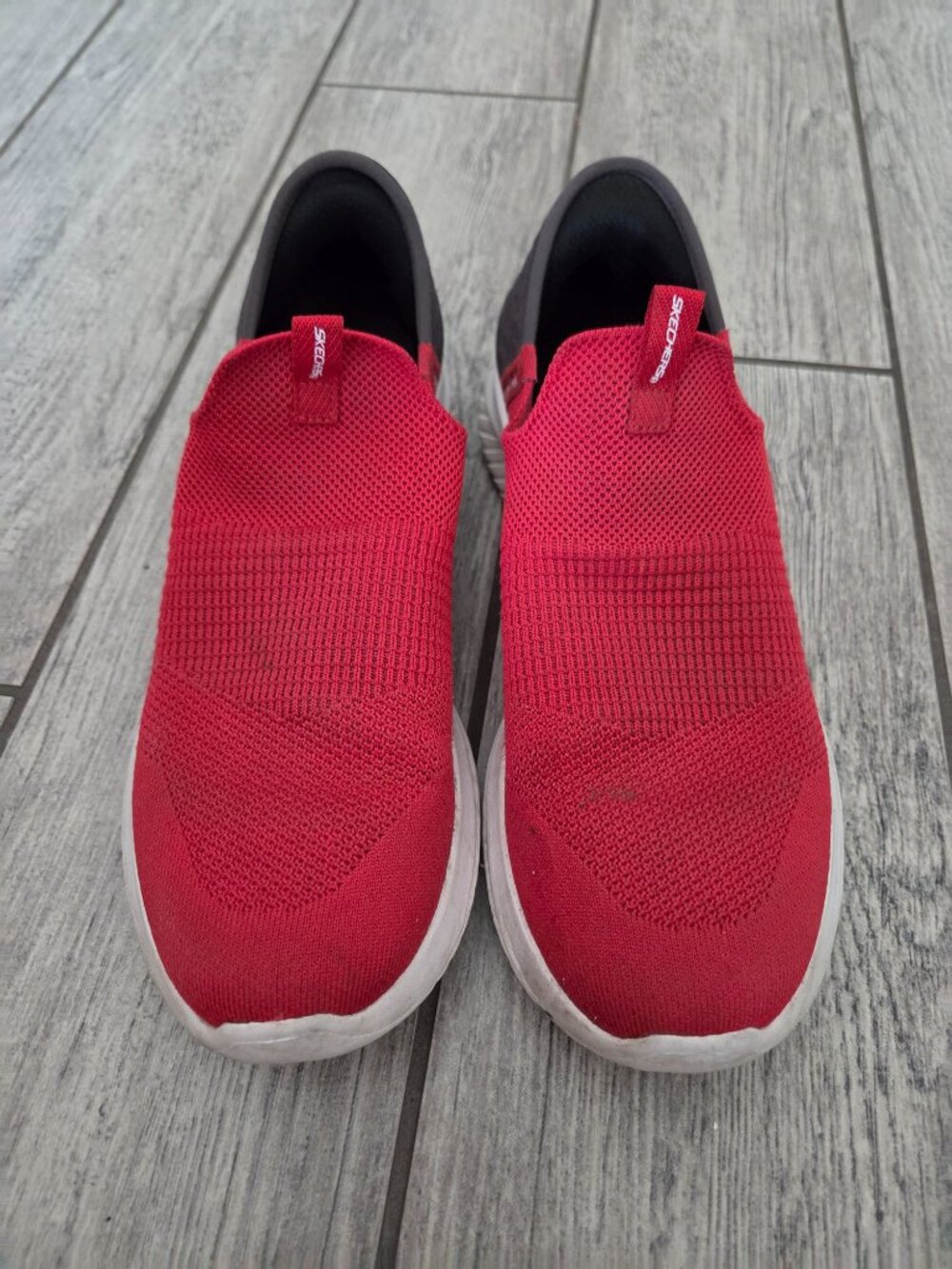 Skechers Women's Slip-ins Air-Cooled Memory Foam Sneakers Red Black Size 6.5 - Picture 6 of 12